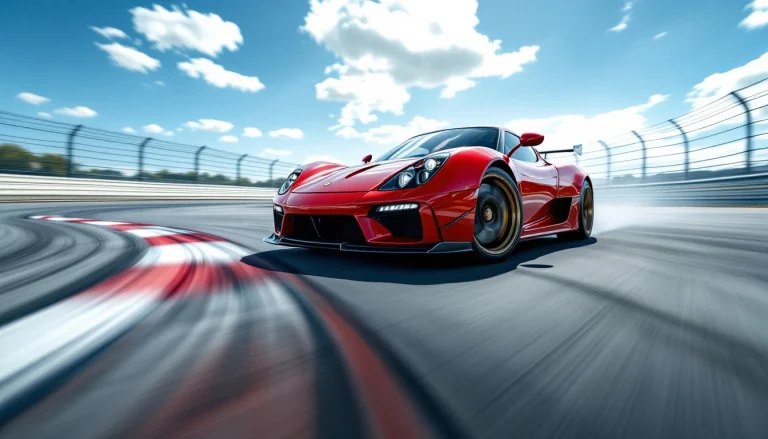 Voiture de sport sur un circuit de pilotage