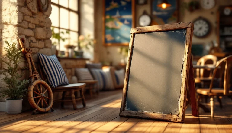 Ardoise et décor chaleureux d'un café breton