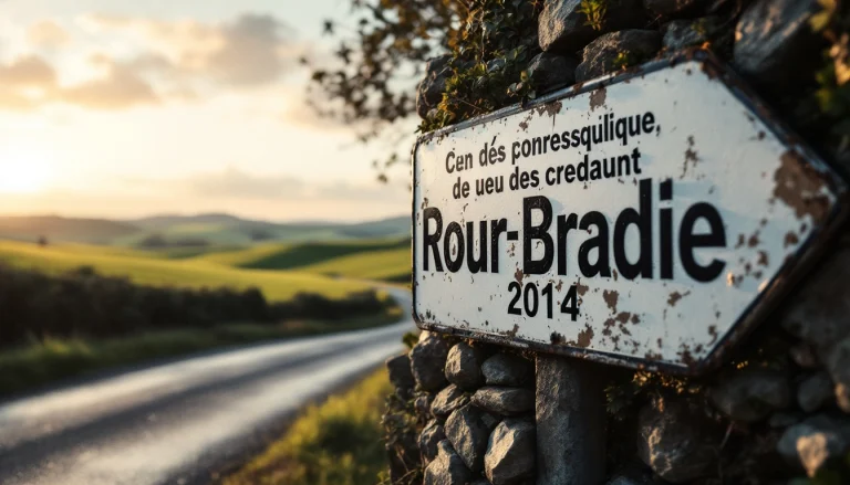 Panneau routier bilingue français-breton dans la campagne bretonne