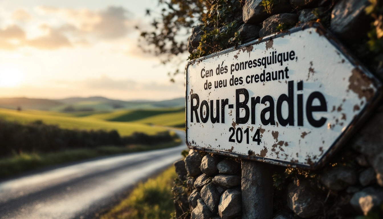 Panneau routier bilingue français-breton dans la campagne bretonne