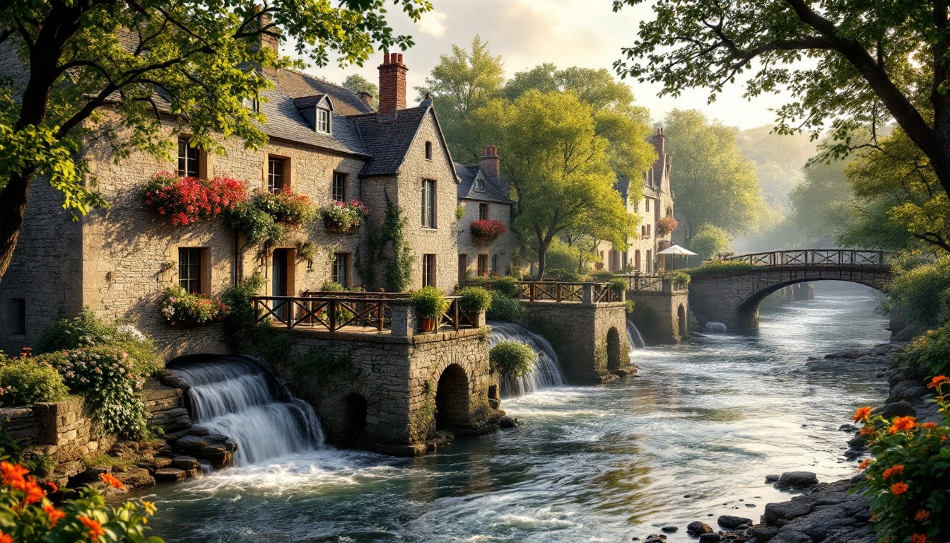 Les vieux moulins de pierre le long de la rivière Aven à Pont-Aven