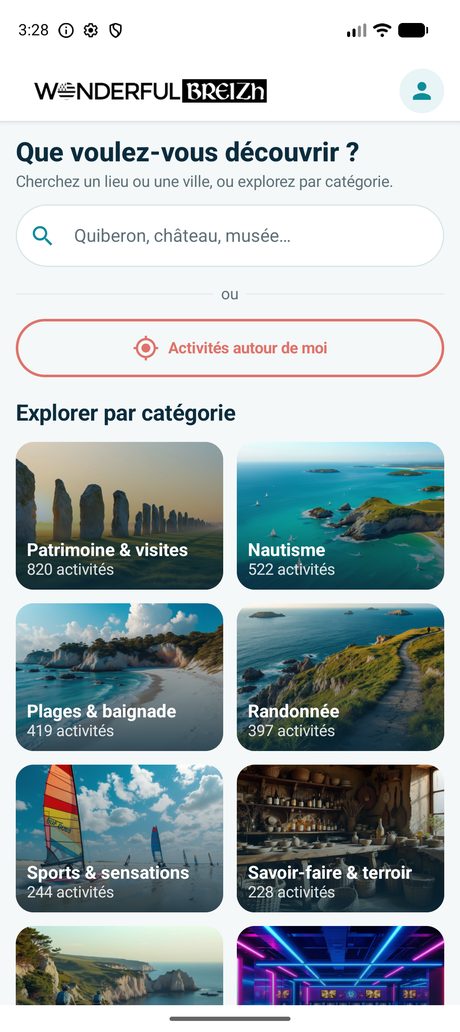 Application Tourisme Bretagne sur smartphone